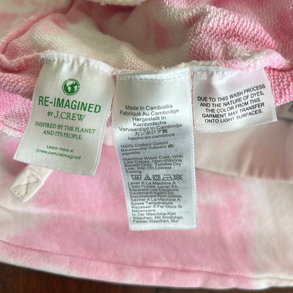 J. Crew Factory pink tie-dyed cotton sweatpants drawstring joggers medium - Picture 5 of 5